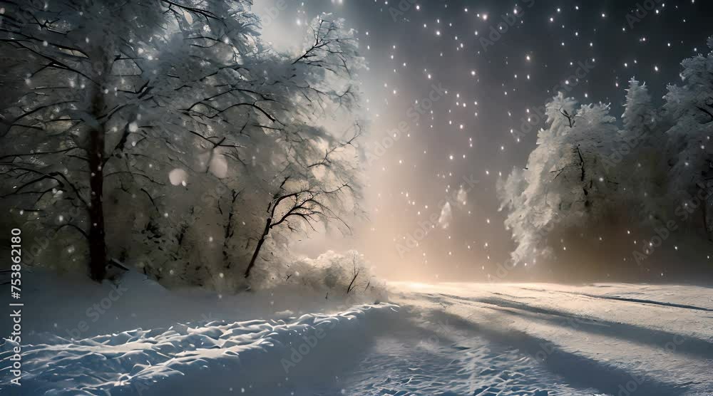 Slow falling snow on the black backgrounds Slow falling snow on the black backgrounds