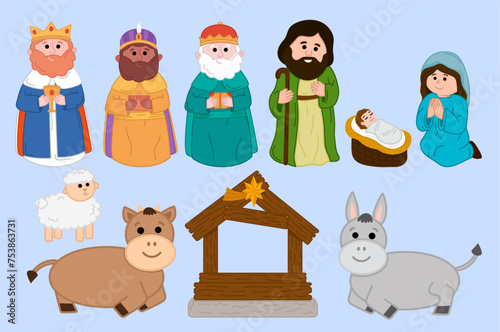 Manger Christmas Religious Illustration