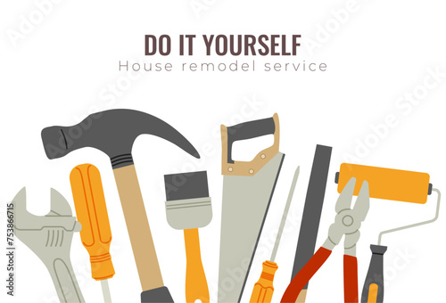 Do it yourself. House remodel tools.Home repair service 