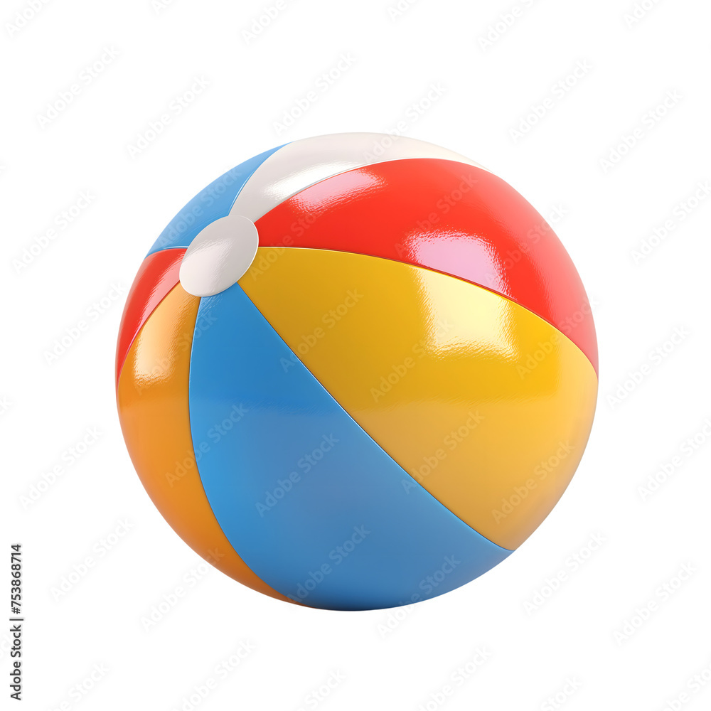 beach ball summer isolated on transparent background generative ai beach ball summer isolated on transparent background generative ai