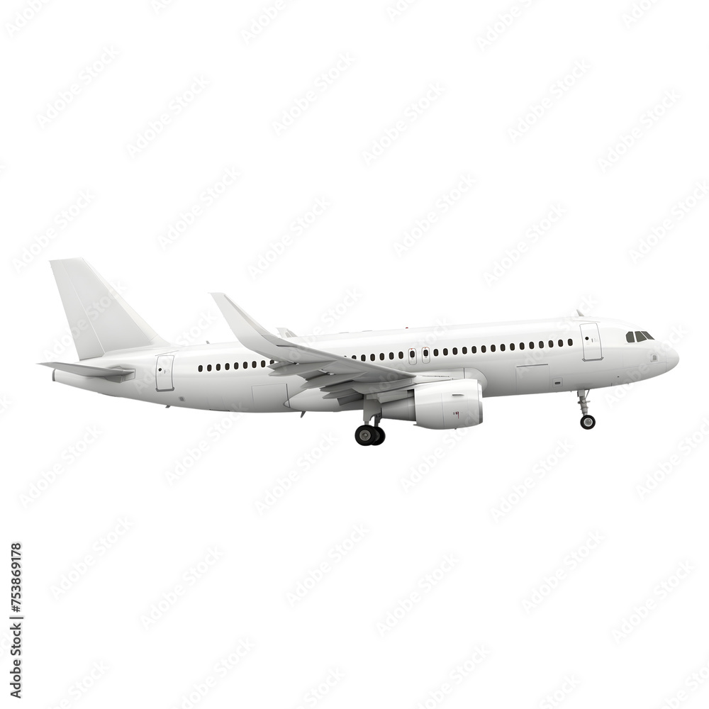 white plane isolated on transparent background generative ai white plane isolated on transparent background generative ai