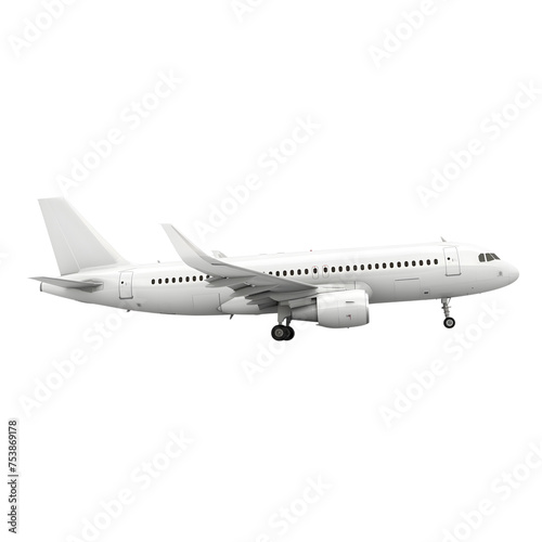 white plane isolated on transparent background generative ai