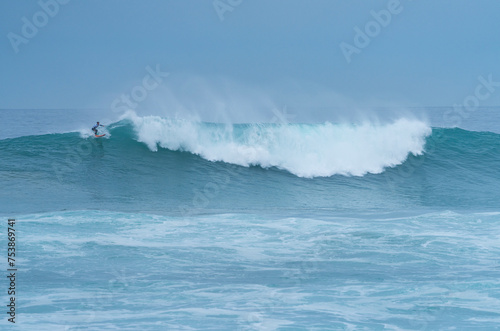 "Giant Cow" surf competition. Storm surge with big waves. Santander Municipality. Cantabrian Sea. Cantabria. Spain. Europe
