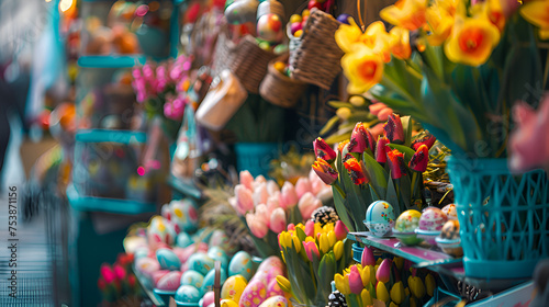 Easter market shopping and flower shop © Taiwo