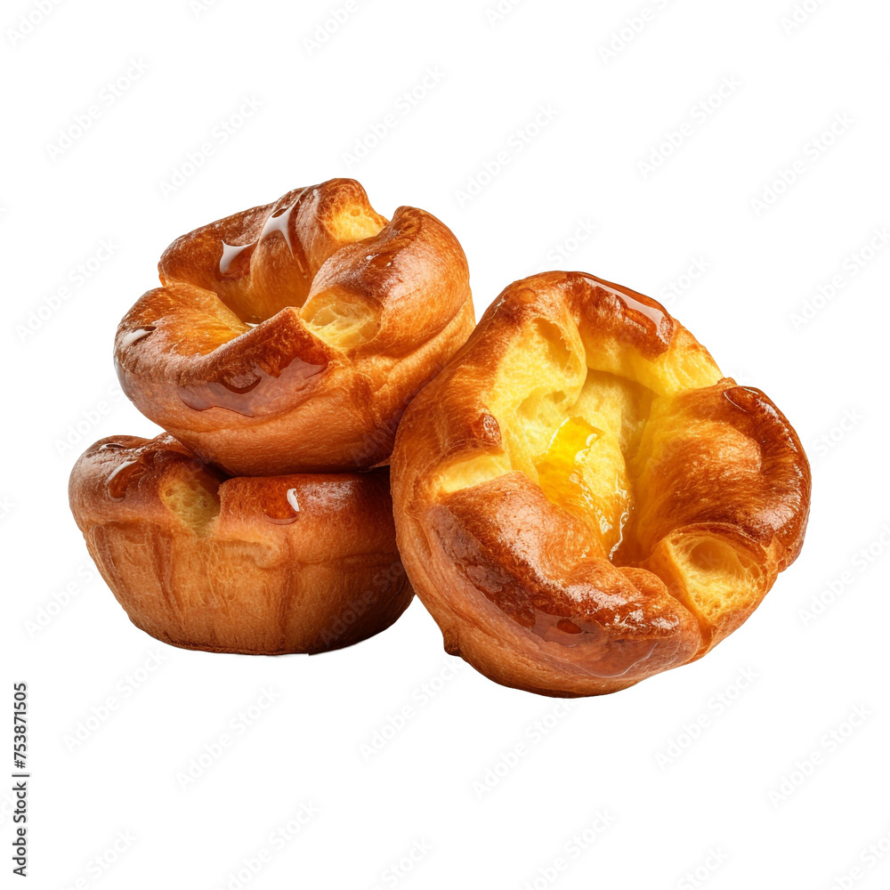 Yorkshire pudding isolated on transparent background