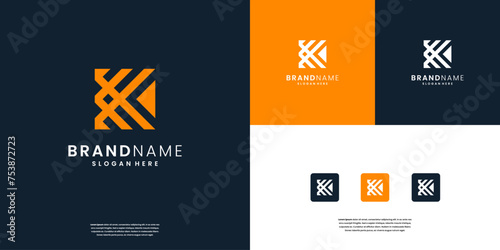 Abstract letters K logo design template.