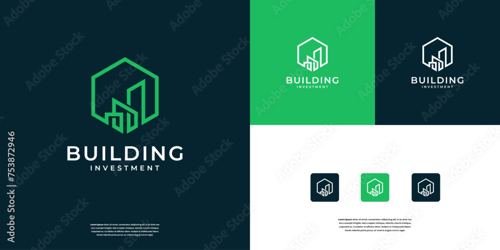 Construction Architecture Building Logo Design Template.