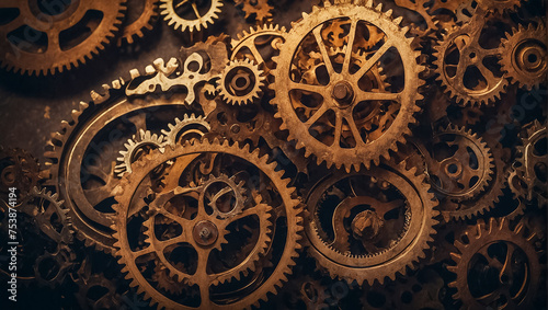 vintage gears background machinery