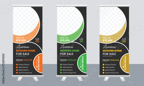 Free Real Estate Roll-Up Banner Design for Real Estate Company (ID: 753874301)