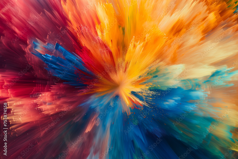 AI Generated Image. Colorful powder paint explosion at high speed AI Generated Image. Colorful powder paint explosion at high speed