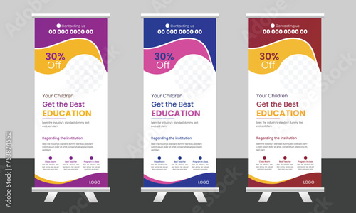 School Admission Roll Up Banner Design (ID: 753874552)