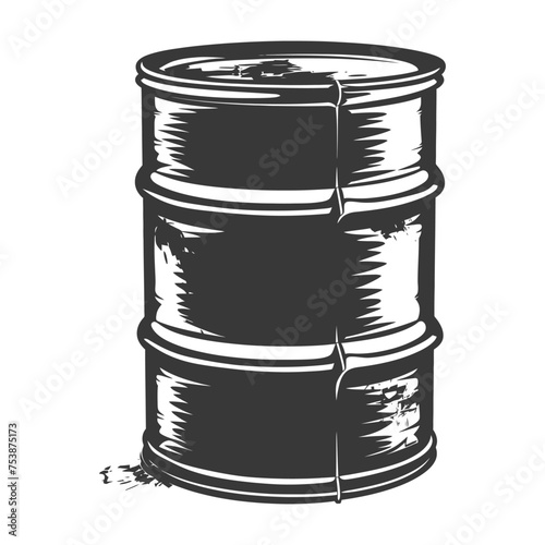 Silhouette of drum or barrel black color only