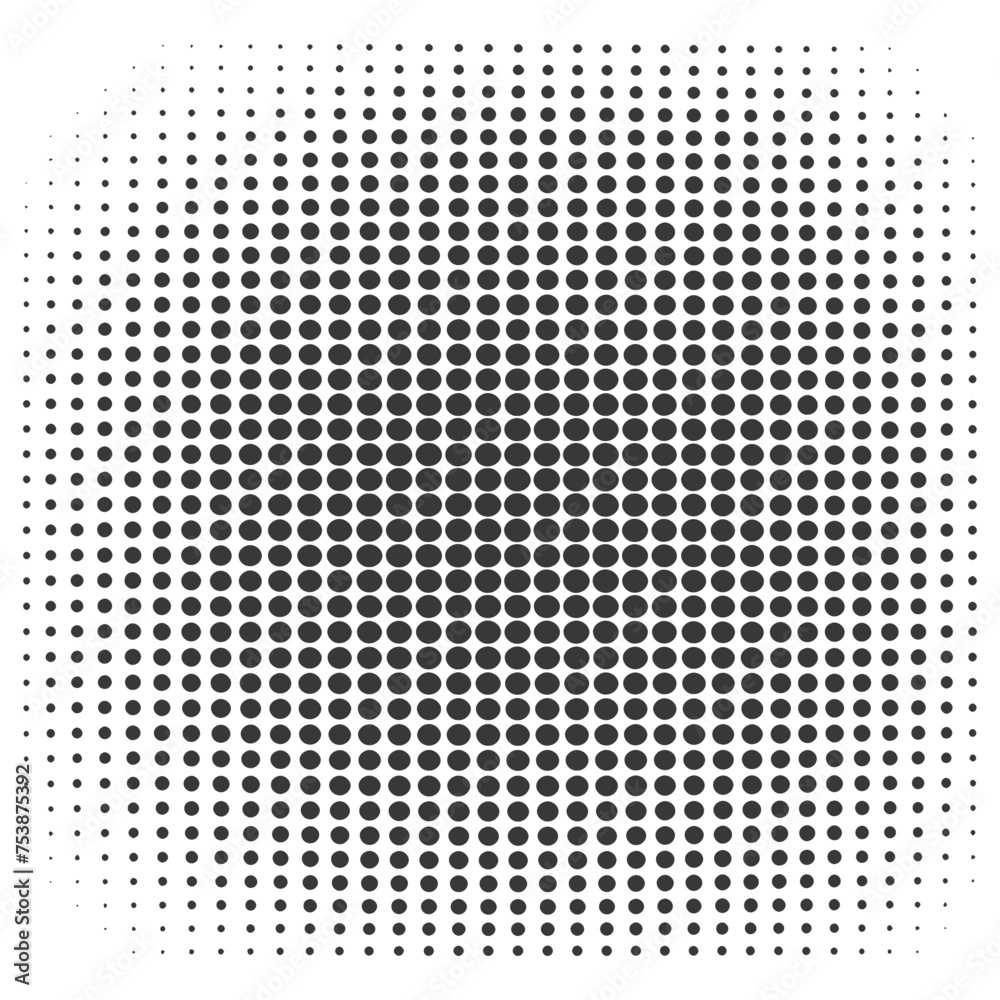 Silhouette of Halftone gradients with perfectly round black color only