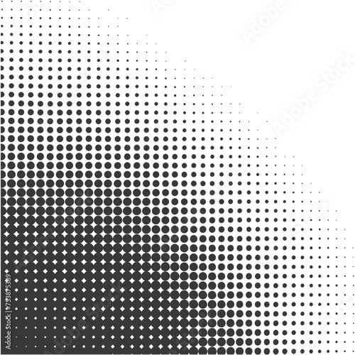 Silhouette of Halftone gradients with perfectly round black color only