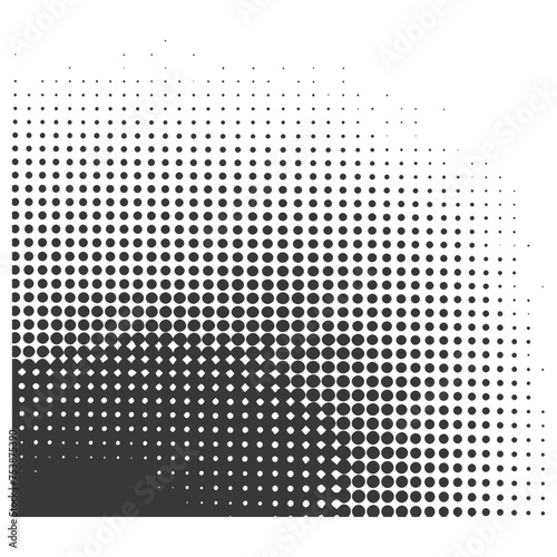 Silhouette of Halftone gradients with perfectly round black color only