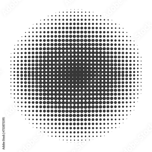 Silhouette of Halftone gradients with perfectly round black color only
