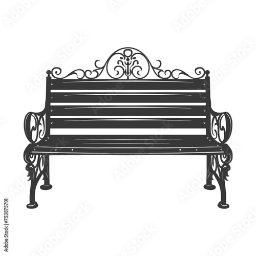 Silhouette Park bench black color only