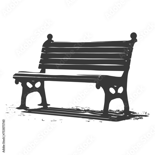 Silhouette Park bench black color only