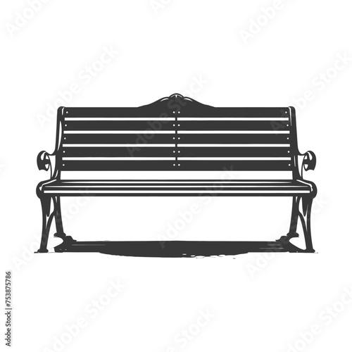 Silhouette Park bench black color only