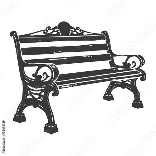 Silhouette Park bench black color only