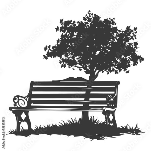 Silhouette Park bench black color only