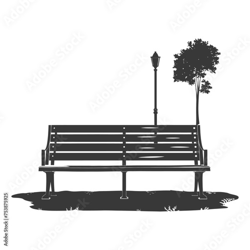 Silhouette Park bench black color only