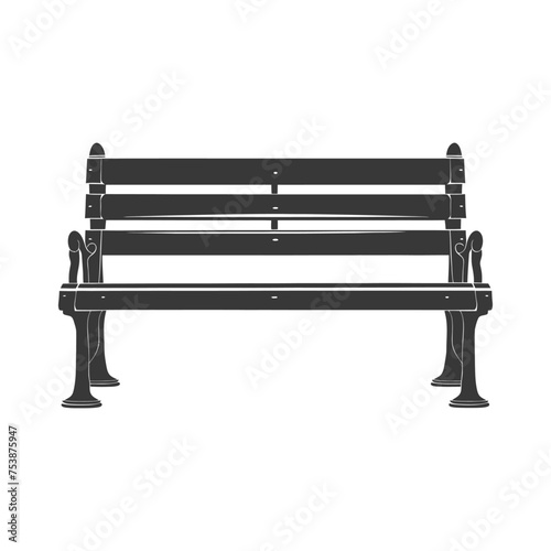Silhouette Park bench black color only