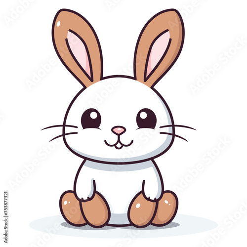 Easter bunny isolated vector illustration. 