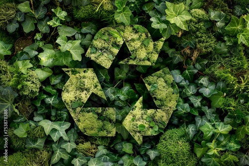 Eco-friendly recycling symbol Vibrant green Sustainability concept photo