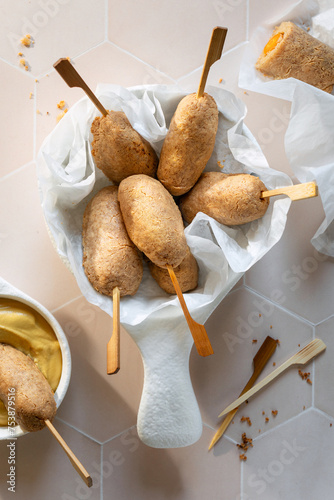 Healthy Keto Corn Dog alternative made from Almond Flour And Carrot photo