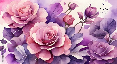 "Create a stunning high-resolution background image for my iPhone with vibrant violet accents, featuring a dreamy watercolor effect."