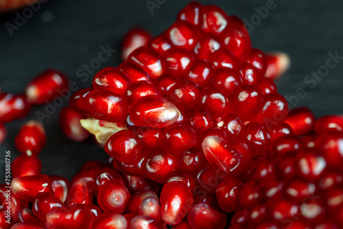 sweet red pomegranate close up
