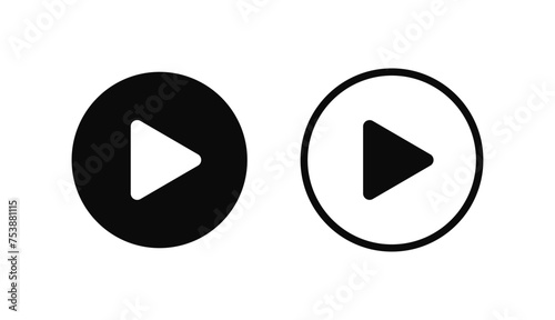 Play icon. Play button vector Illustration.
