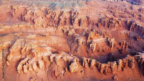Aerial view of Charyn canyon, Kazakhstan. Beautiful view of the canyon