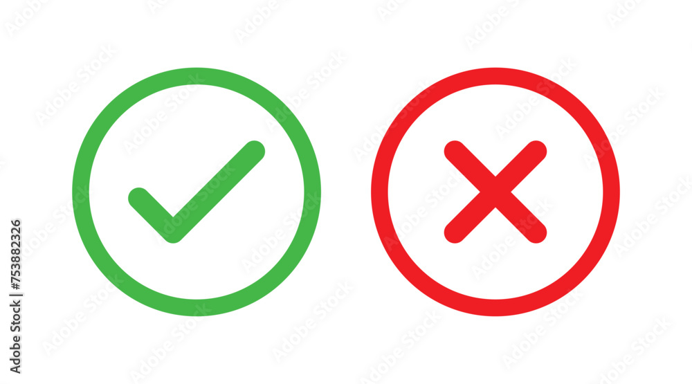 Right And Wrong icon Vector Illustration. Check mark and Cross mark Symbol. Yes And No Check Marks Icons.
Right And Wrong icon Vector Illustration. Check mark and Cross mark Symbol. Yes And No Check Marks Icons.