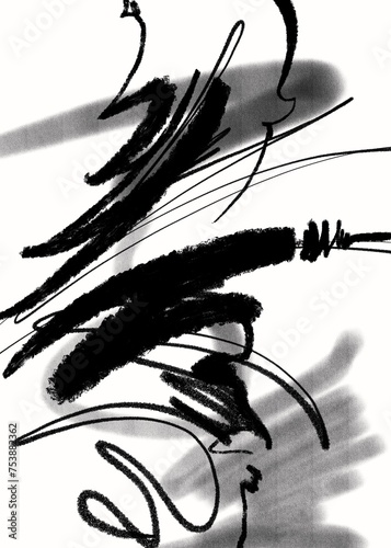 Bold acrylic watercolour charcoal ink hand drawn illustration