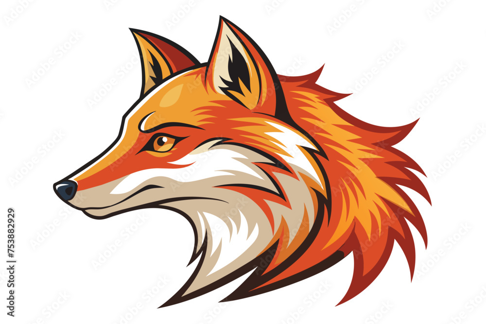 Naklejka premium Fox Head Vector Illustration Design