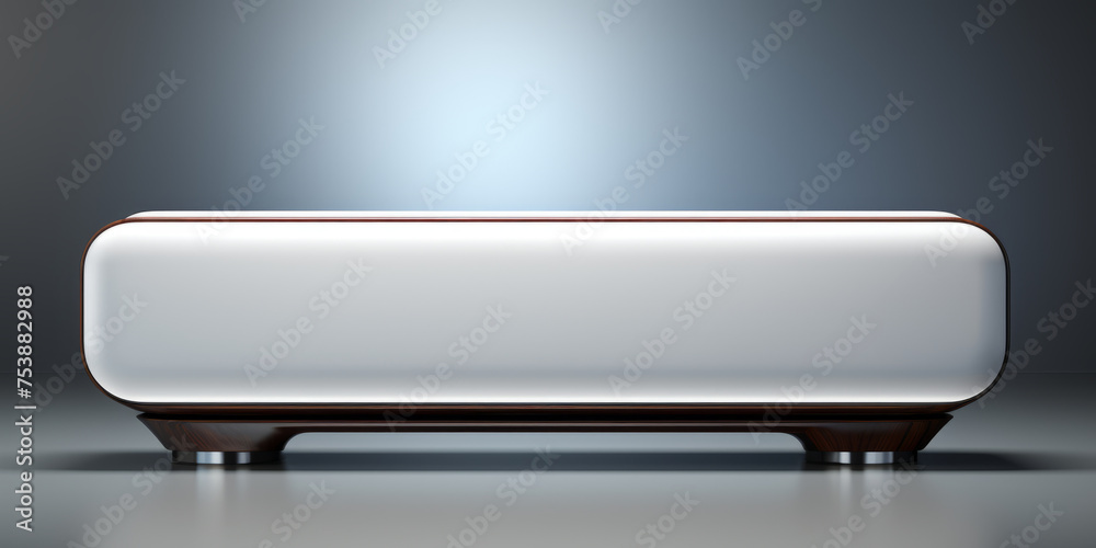 Hi-tech elegant futuristic style table stand for electronic product display presentation. Hi-tech elegant futuristic style table stand for electronic product display presentation.