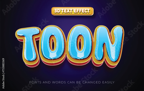 Toon comic 3d editable text effect style