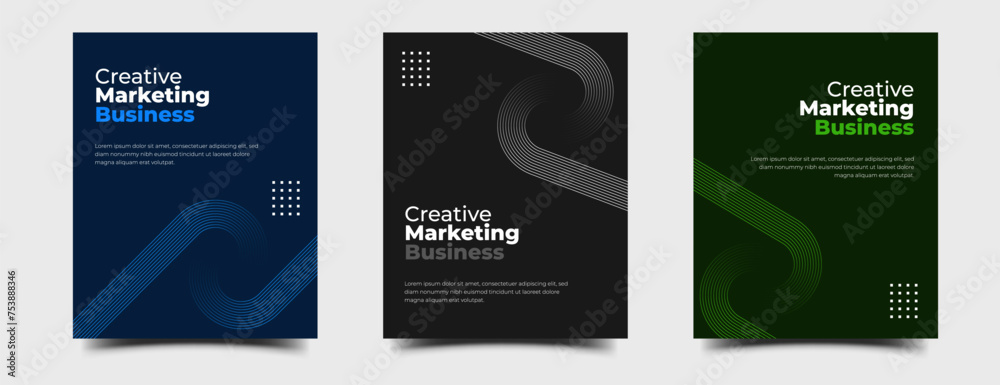 Quote modern social media post template with gradient line illustration