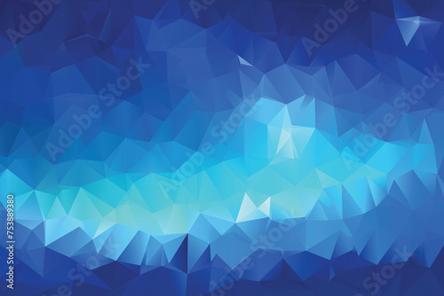 Low poly abstract blue background, trendy, geometric, cyber polygonal wallpaper