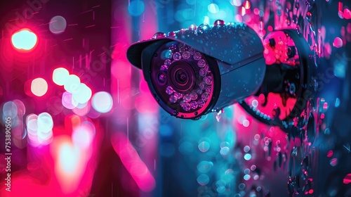Color photo of an AI powered security camera ensuring surveillance and protection