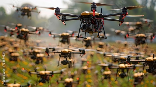 Drone swarm technology for crop pollination in an agricultural field