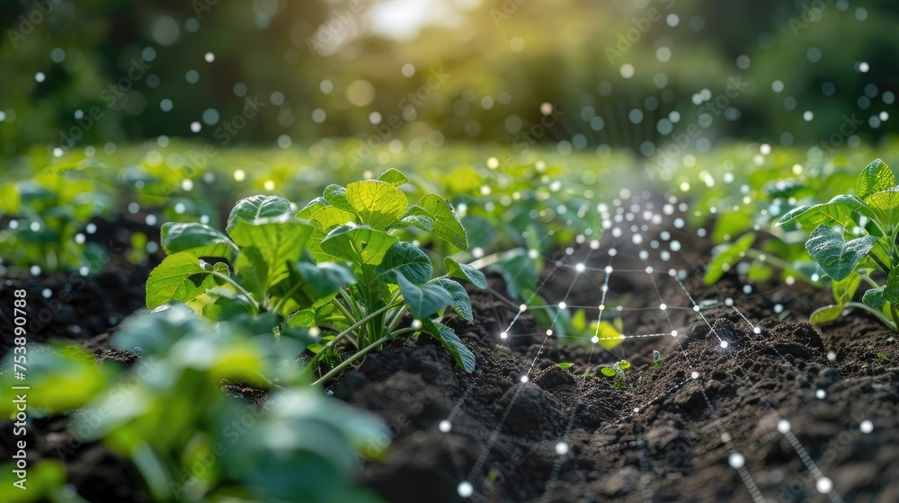 Smart sensors for monitoring soil health in agriculture - obrazy, fototapety, plakaty 