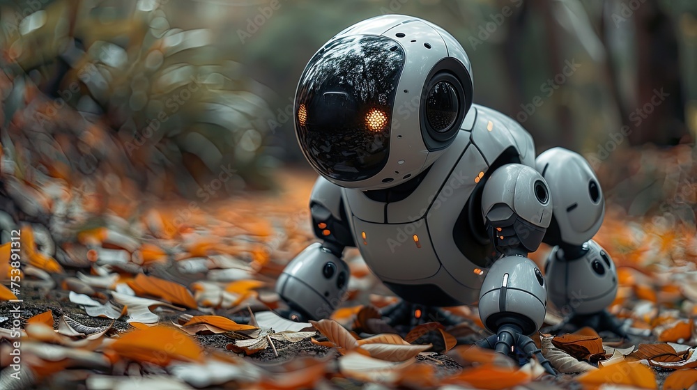 Color photo of a robotic companion pet providing companionship and emotional support Color photo of a robotic companion pet providing companionship and emotional support