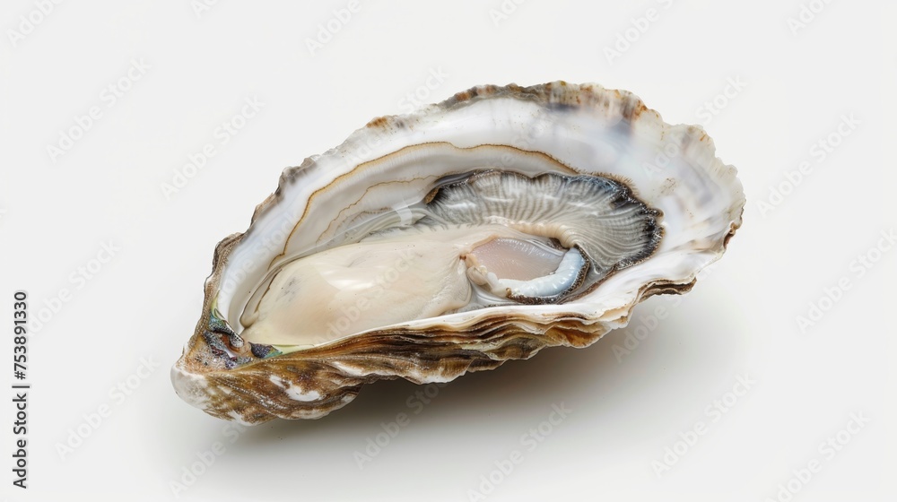 a close up of a shell on a white background with a reflection of the shell on the bottom of the shell. a close up of a shell on a white background with a reflection of the shell on the bottom of the shell.