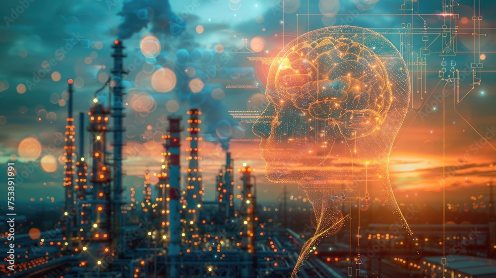 Obraz premium AI driven energy consumption optimization for industries