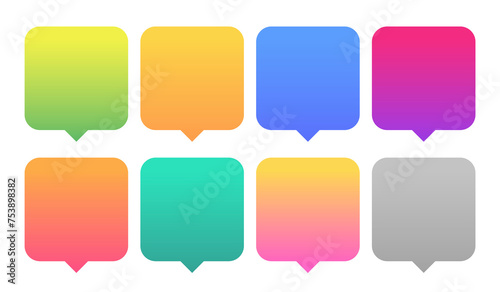 set of colorful stickers transparent background