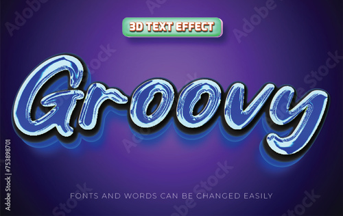 Groovy light 3d editable text effect style