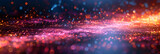 Futuristic Technology Lines Background with Light,
Red and blue fire trails with particles background
